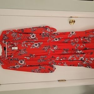 Talbots plus size red flounce hem dress 2X